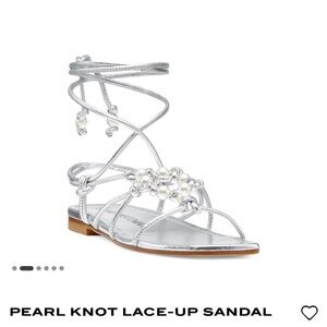 Stuart Weitzman 
PEARL KNOT LACE-UP SANDAL